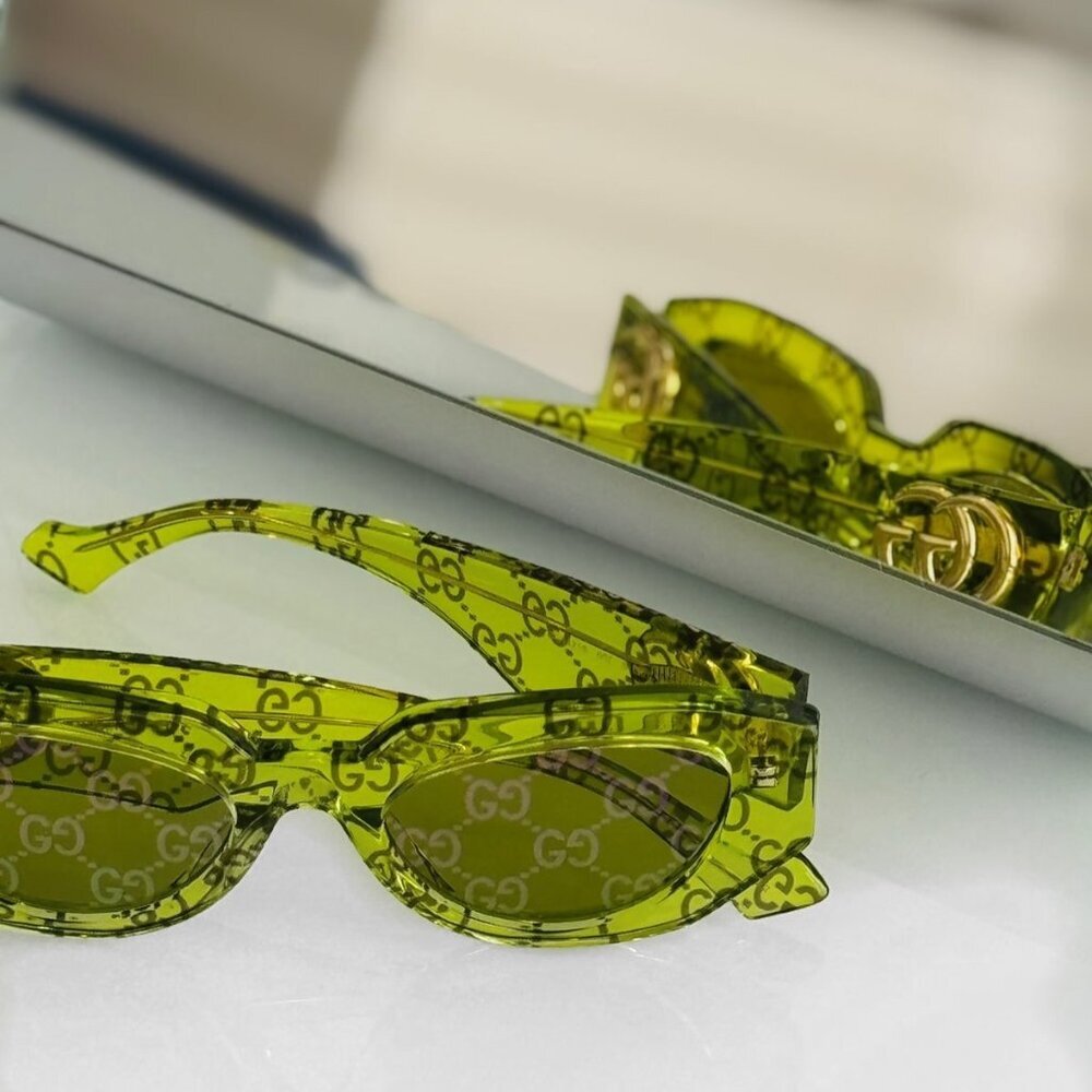 NWT Gucci GG1421S-007 Green 51mm Sunglasses - Picture 4 of 8